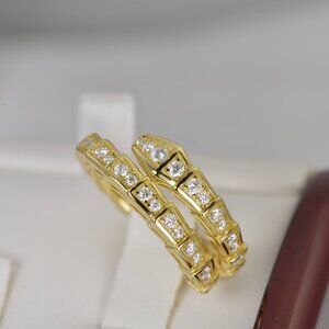 Certified Snake Serpentine Full Moissanite Ring